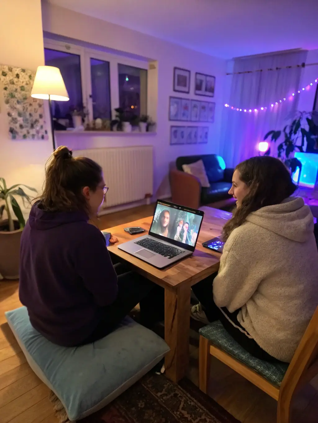 Two people engaging in a thoughtful video chat on the EfiDate platform, highlighting the importance of real conversations.